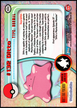 2000 Topps Pokemon TV Animation Edition Series 3 #132 Ditto Holo Foil NM - Image 2