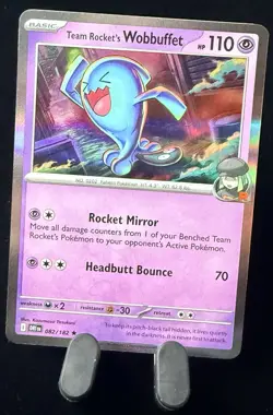 Holo Team Rocket's Wobbuffet 082/182 Rare Destined Rivals Pokemon - Image 1