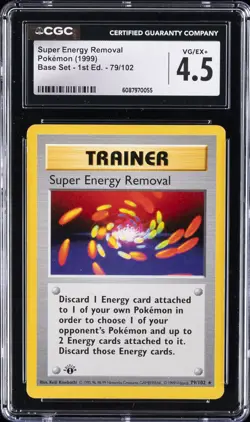 1999 POKEMON GAME 1ST EDITION #79 SUPER ENERGY REMOVAL CGC 4.5 - Image 1