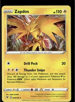Pokemon Zapdos 048/185 Vivid Voltage Holo Rare - Image 1