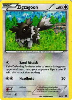 Pokemon TCG Zigzagoon 11/12 McDonald's Collection Promo Holo DMG - Image 1