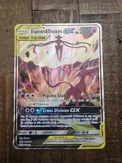 Espeon & Deoxys GX - SM240 - Jumbo Promo Ultra Rare Pokemon Card (Sun & Moon) - Image 1
