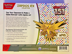 Pokemon Trading Card Game: Scarlet & Violet 151 Collection - Zapdos ex (Sealed) - Image 2
