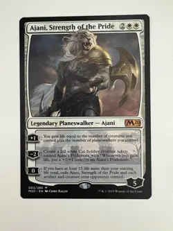 Ajani Strength of the Pride MTG Magic the Gathering Card NM Near Mint M20 - Image 1