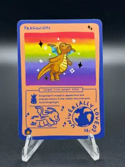 Pokedoodles Dragonight 58/90 - Rare Card - Parody Dragonite Fan Art - No-Scalp - Image 1