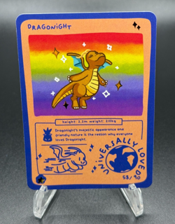 Pokedoodles Dragonight 58/90 - Rare Card - Parody Dragonite Fan Art - No-Scalp - Image 2