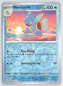 Wartortle 008/165 Uncommon 151 Pokemon Reverse Holo Near Mint - Image 1