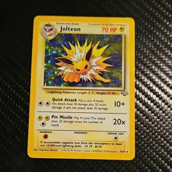Wizards Jolteon Jungle Unlimited Holo Rare 4/64 70 HP English 1999 Pokemon - Image 1
