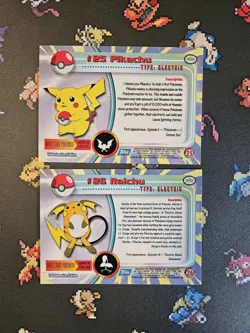 Pikachu #25/ Raichu #26 2000 Blue Topps Pokemon Series - Image 2