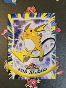 Pikachu #25/ Raichu #26 2000 Blue Topps Pokemon Series - Image 5