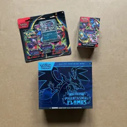 Pokemon TCG: Phantasmal Flames ETB + Booster Bundle + Triple Pack Blister - Image 1