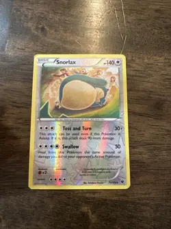 Pokemon TCG Snorlax 77/124 Rare Reverse Holo XY Fates Collide Foil Banger - Image 1