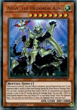 Yugioh Aron, the Ogdoadic King ANGU-EN007 1st Edition Ultra Rare NM - Image 1
