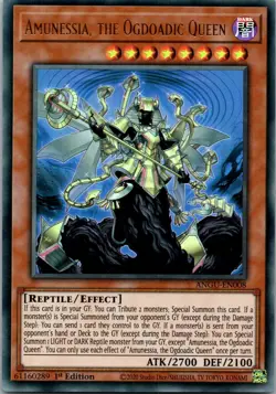 Yugioh Amunessia, the Ogdoadic Queen ANGU-EN008 1st Edition Ultra Rare NM - Image 1