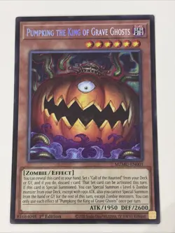 Yugioh Pumpking the King of Grave Ghosts 1st Edition Secret Rare NM Free Holo B - Image 1