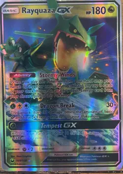 Rayquaza GX 109/168 Holo GX Rare Celestial Storm Pokemon LP - Image 1