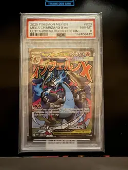 Pokemon TCG Me: Mega Evolution Promo Mega Charizard X ex Full Art Holo 023 PSA 8 - Image 1