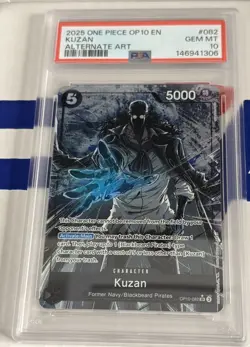 Bandai One Piece CCG Kuzan OP10-082 Royal Blood Foil SR Parallel EN PSA 10 - Image 1