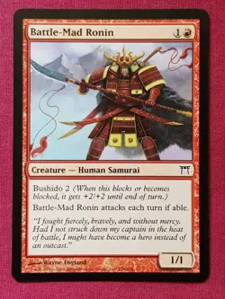 Magic The Gathering CHAMPIONS OF KAMIGAWA BATTLE-MAD RONIN red card MTG - Image 1