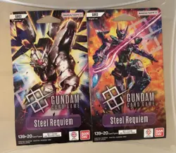 Lot 2x-Gundam Card Game GD-03 Steel Requiem Sleeved Booster Pack ENGLISH Sealed - Image 1