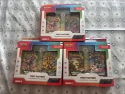 3 x Pokemon TCG First Partner Illustration Collection Series 2 Box NO PROMO CARD - Image 1