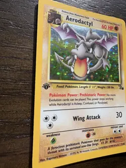 1999 Pokemon TCG Aerodactyl Holo Rate Card 1/62 Fossil 1st Edition #1 - Image 4