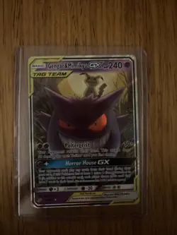 Pokemon TCG Gengar and Mimikyu GX Card Sun Moon Team Up 53/181 NM/LP - Image 1