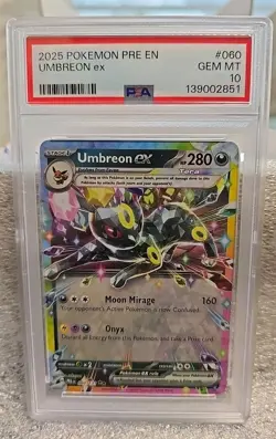UMBREON EX TCG 2025 POKEMON PRE EN 60/131 PSA 10 GEM MINT PRISMATIC EVOLUTIONS - Image 1