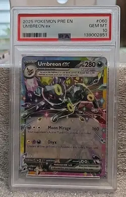 UMBREON EX TCG 2025 POKEMON PRE EN 60/131 PSA 10 GEM MINT PRISMATIC EVOLUTIONS - Image 2