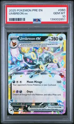 UMBREON EX TCG 2025 POKEMON PRE EN 60/131 PSA 10 GEM MINT PRISMATIC EVOLUTIONS - Image 4