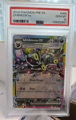UMBREON EX TCG 2025 POKEMON PRE EN 60/131 PSA 10 GEM MINT PRISMATIC EVOLUTIONS - Image 5