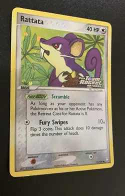 Pokemon Rattata 71/109 Stamped Reverse Holo EX Team Rocket Returns 2004 Vintage - Image 2
