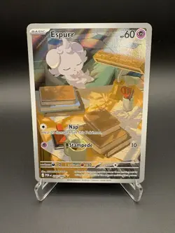 Espurr 095/088 Paldean Fates Illustration Rare Full Art Holo EN Pokemon- 2023 - Image 1