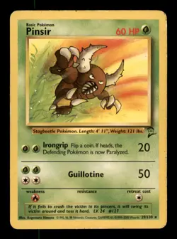 Pinsir 29/130 Rare Base Set 2 Pokemon Damaged - Image 1
