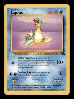 Lapras 25/62 Rare Fossil Pokemon Unlimited Damaged - Image 1