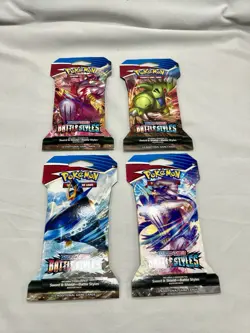 Pokemon Lot of 4 Battle Styles Sleeved Booster Pack. Complete Artwork set. - Image 2