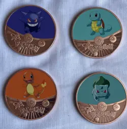 Pokemon TCG 4-Coin Set 1 oz .999 Copper Embossed Gengar Charmander +2 - Image 1