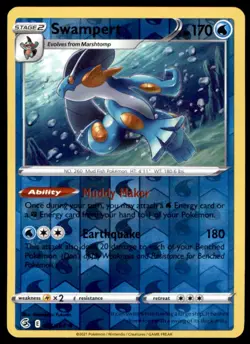 Swampert 064/264 Holo Rare Fusion Strike Pokemon Reverse Holo Near Mint - Image 1