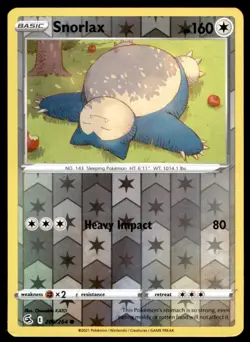 Snorlax 206/264 Common Fusion Strike Pokemon Reverse Holo Lightly Played - Image 1