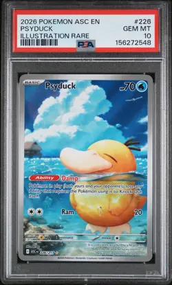 2026 POKEMON ASC EN-ASCENDED HEROES ILLUSTRATION RARE #226 PSYDUCK PSA 10 - Image 1