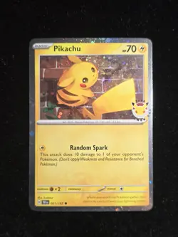 Pikachu 051 /162 Stamped 2026 Pokemon Day 30th Anniversary Promo Cosmos Holo #B - Image 1