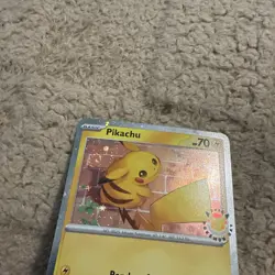 2026 Pikachu 051/162 Pokemon Day 30th Anniversary Stamped Promo (x2 Swirl Holo). - Image 5