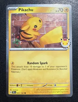 Pokemon Pikachu 2026 Pokemon Day Holo 30th Anniversary Stamped Promo 051/162 LP - Image 1