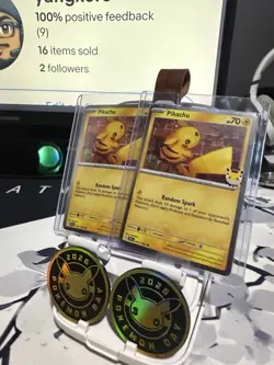 2026 Pikachu 051/162 Pokemon Day 30th Anniversary Stamped Promo (x1 Swirl Holo). - Image 1