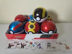Pokemon TCG Empty Pokeball Tins x7 Bundle With 14 Sticker Cards - Image 1