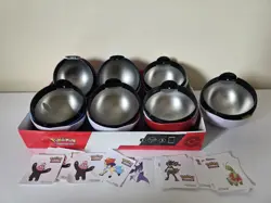 Pokemon TCG Empty Pokeball Tins x7 Bundle With 14 Sticker Cards - Image 2