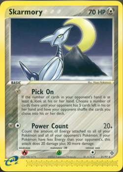 Skarmory 21/97 - Pokemon TCG - Dragon - Vintage Regular - Image 1