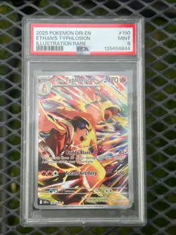 2025 Pokemon Destined Rivals Ethan's Typhlosion PSA 9 190/182 Illustration Rare - Image 1