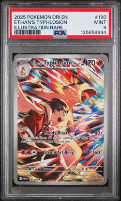 2025 Pokemon Destined Rivals Ethan's Typhlosion PSA 9 190/182 Illustration Rare - Image 3