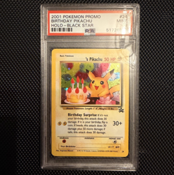 PSA 9 Birthday Pikachu #24 Black Star Promo Holo WOTC Pokemon 2000 Mint - Image 1